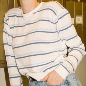 White and Blue Brandy Melville Jessica Sweater